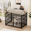Furniture style dog crate wrought iron frame door with side openings, Grey, 38.4''W x 27.7''D x 30.2''H.