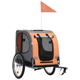 Dog Bike Trailer Orange and Gray (Color: Brown)
